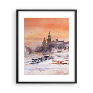 Póster en marco negro - Atardecer real - 40x50 cm