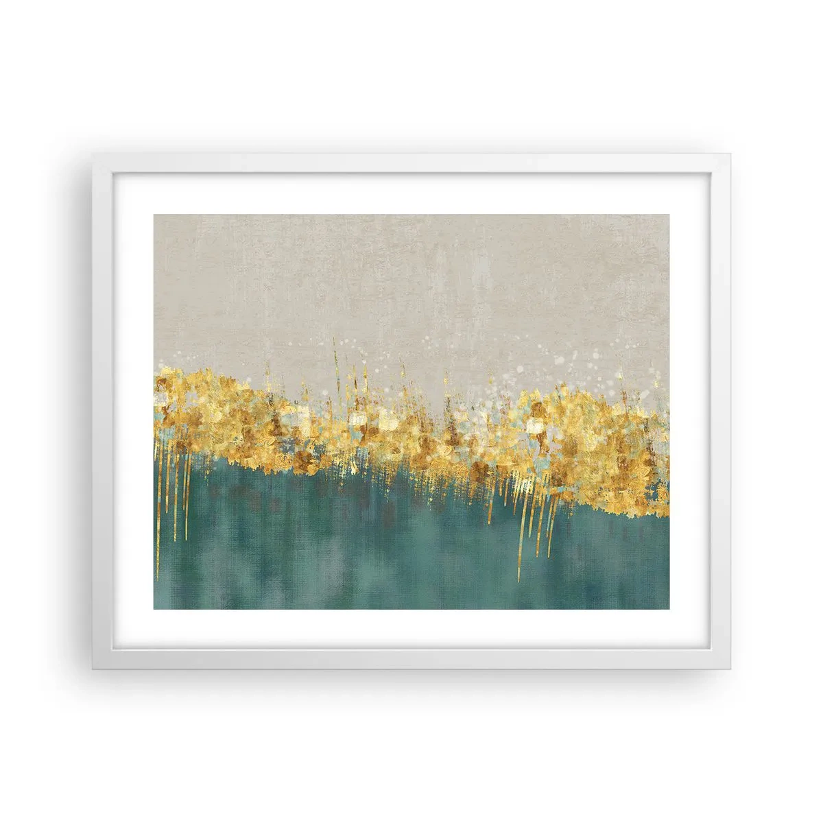 Póster en marco blanco - La frontera dorada - 50x40 cm