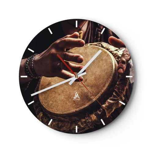 Reloj de pared - Reloj de vidrio - En el ritmo del corazón - 40x40 cm