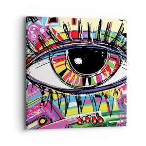 Cuadro sobre lienzo - Impresión de Imagen - Un ojo colorido - un alma colorida - 40x40 cm