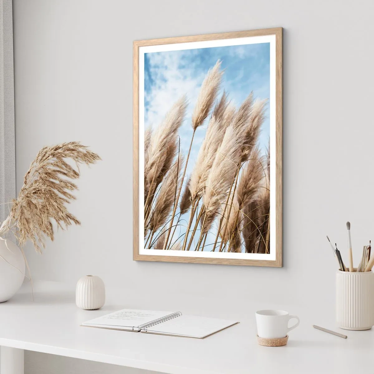 Póster en marco roble claro - Una caricia soleada y ventosa - 61x91 cm