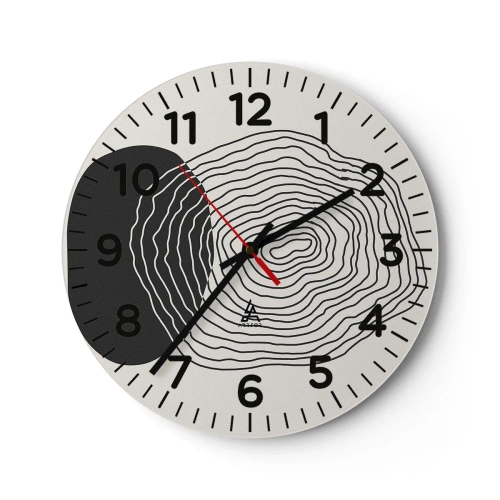 Reloj de pared - Reloj de vidrio - Persistencia y vibración - 40x40 cm