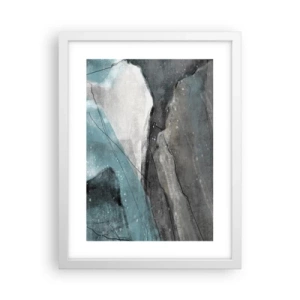 Póster en marco blanco - Abstracción: rocas y hielo - 30x40 cm