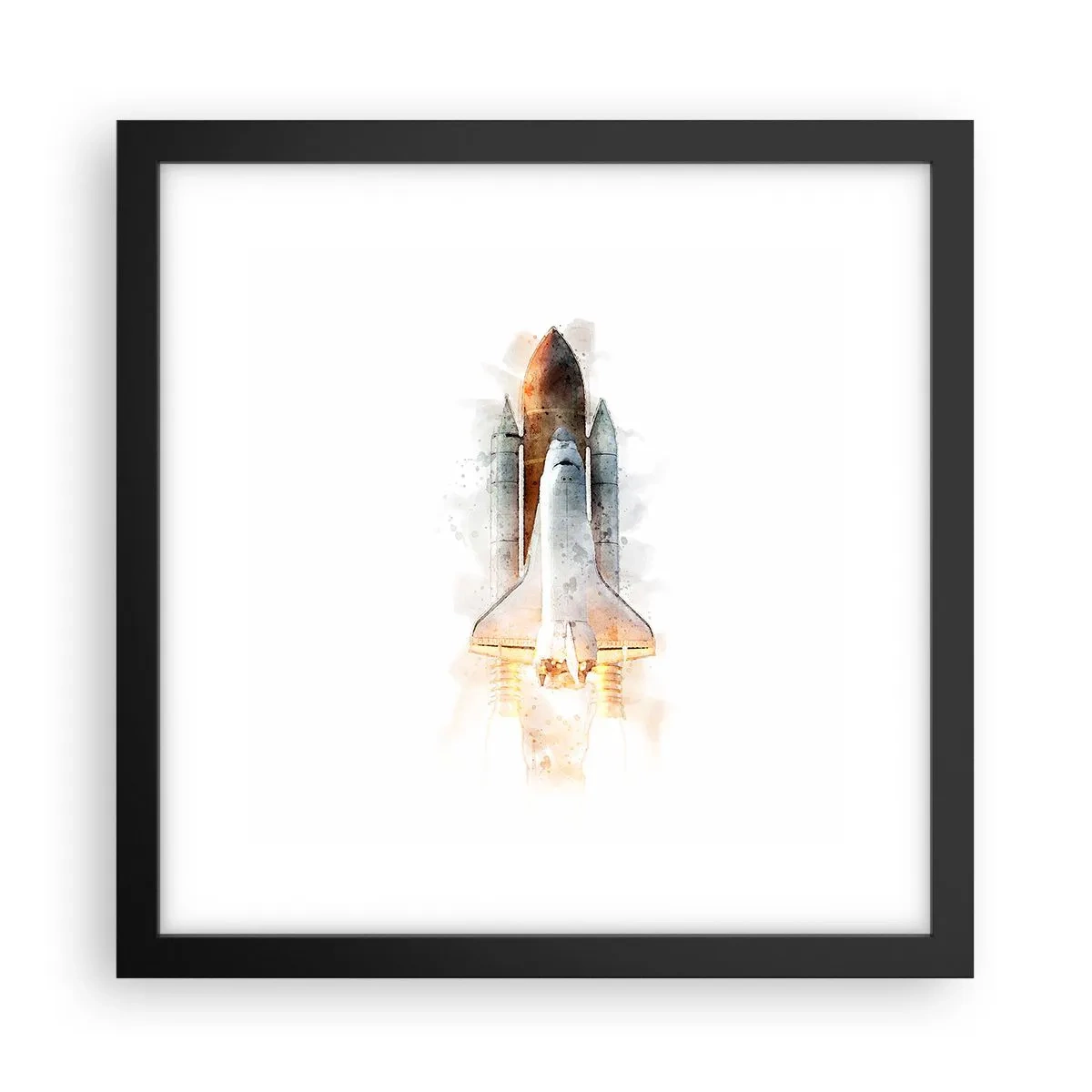 Póster en marco negro - El comienzo de la exploración - 30x30 cm