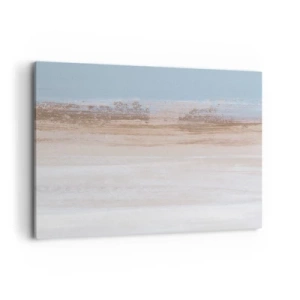Cuadro sobre lienzo - Impresión de Imagen - Un paisaje sutil en tonos pastel de azul y beige. - 100x70cm - Paisaje ambiguo - Decoración de pared moderna para salón y dormitorio ARTTOR