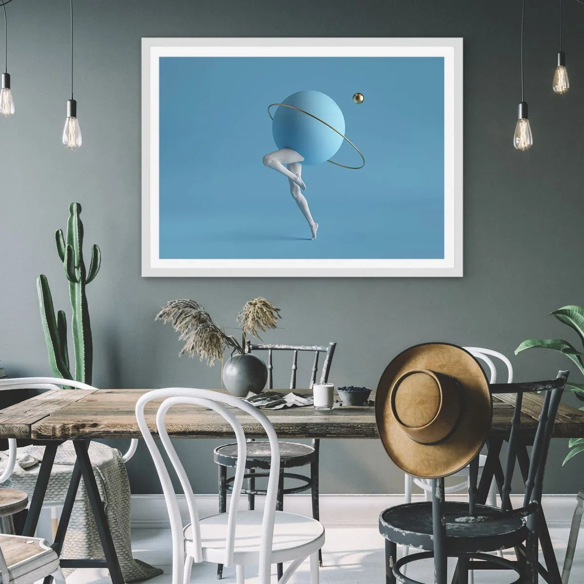 Póster en marco blanco - Y los planetas se vuelven locos - 91x61 cm