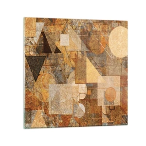 Cuadro sobre vidrio - Impresiones sobre Vidrio - Estudio cubista en bronce - 70x70 cm