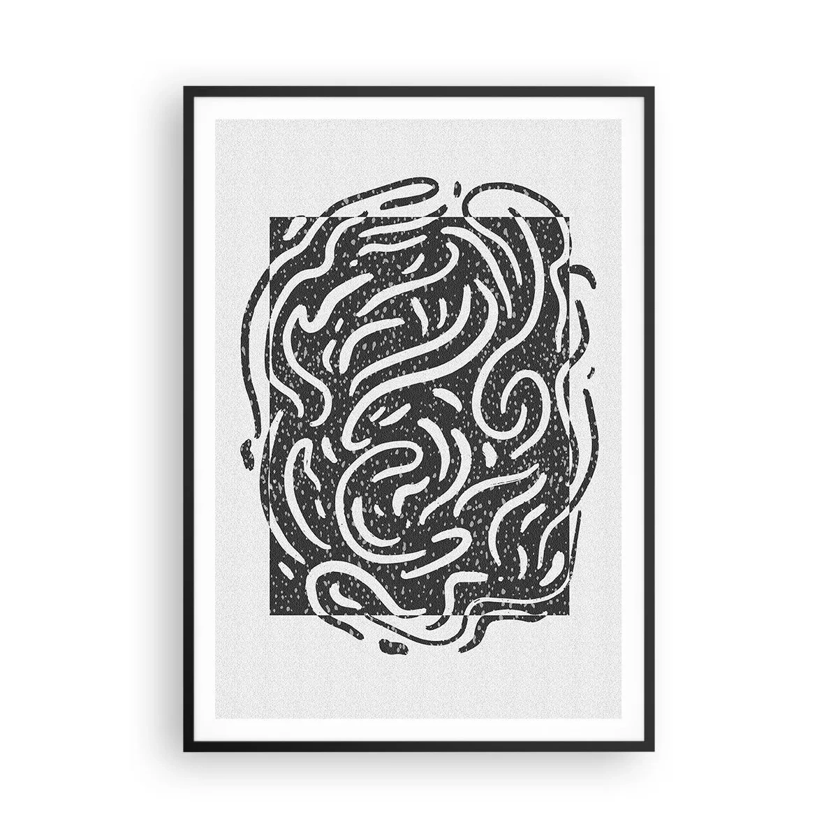 Póster en marco negro - Abstracción: una danza de alegría - 70x100 cm