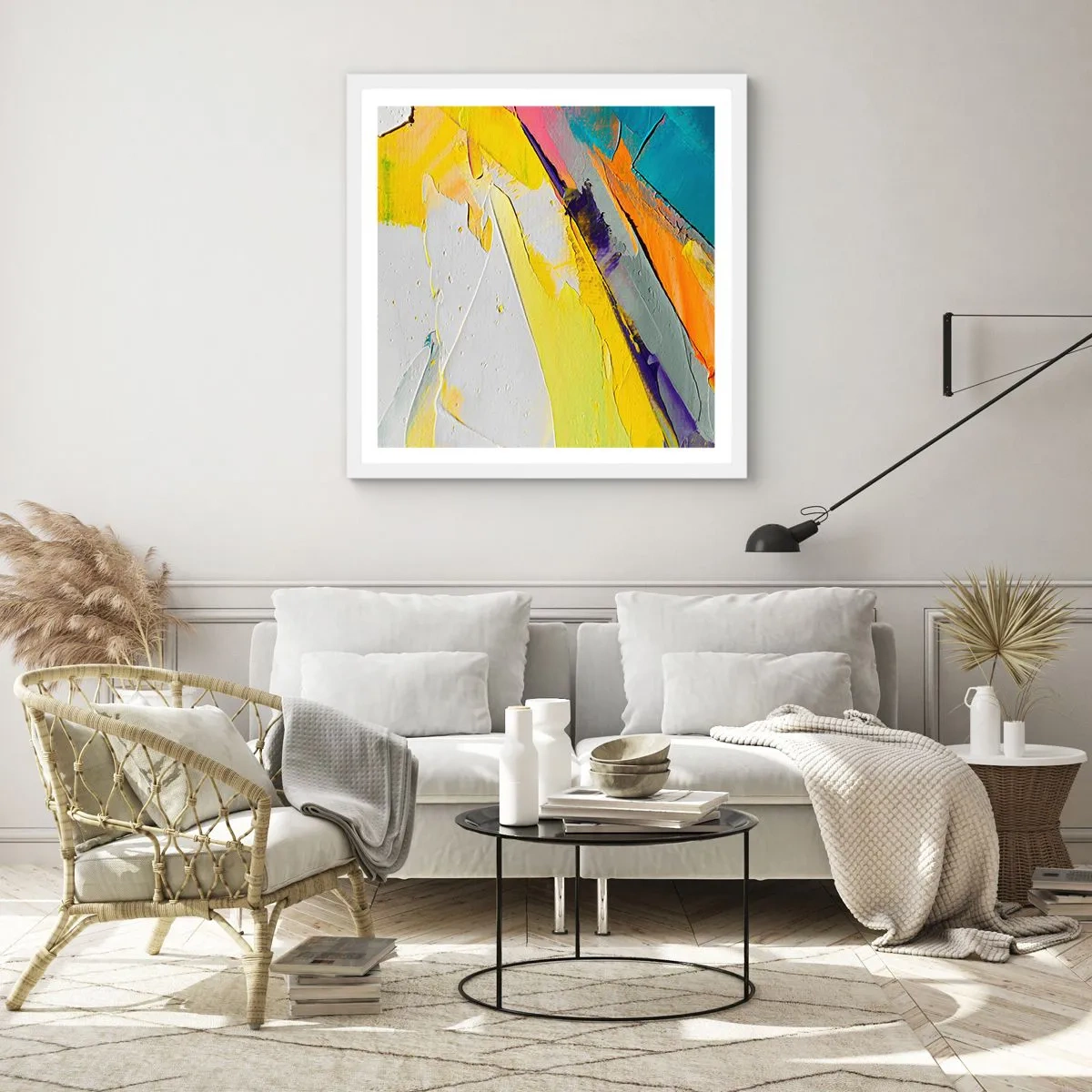 Póster en marco blanco - Anatomía de la luz - 30x30 cm