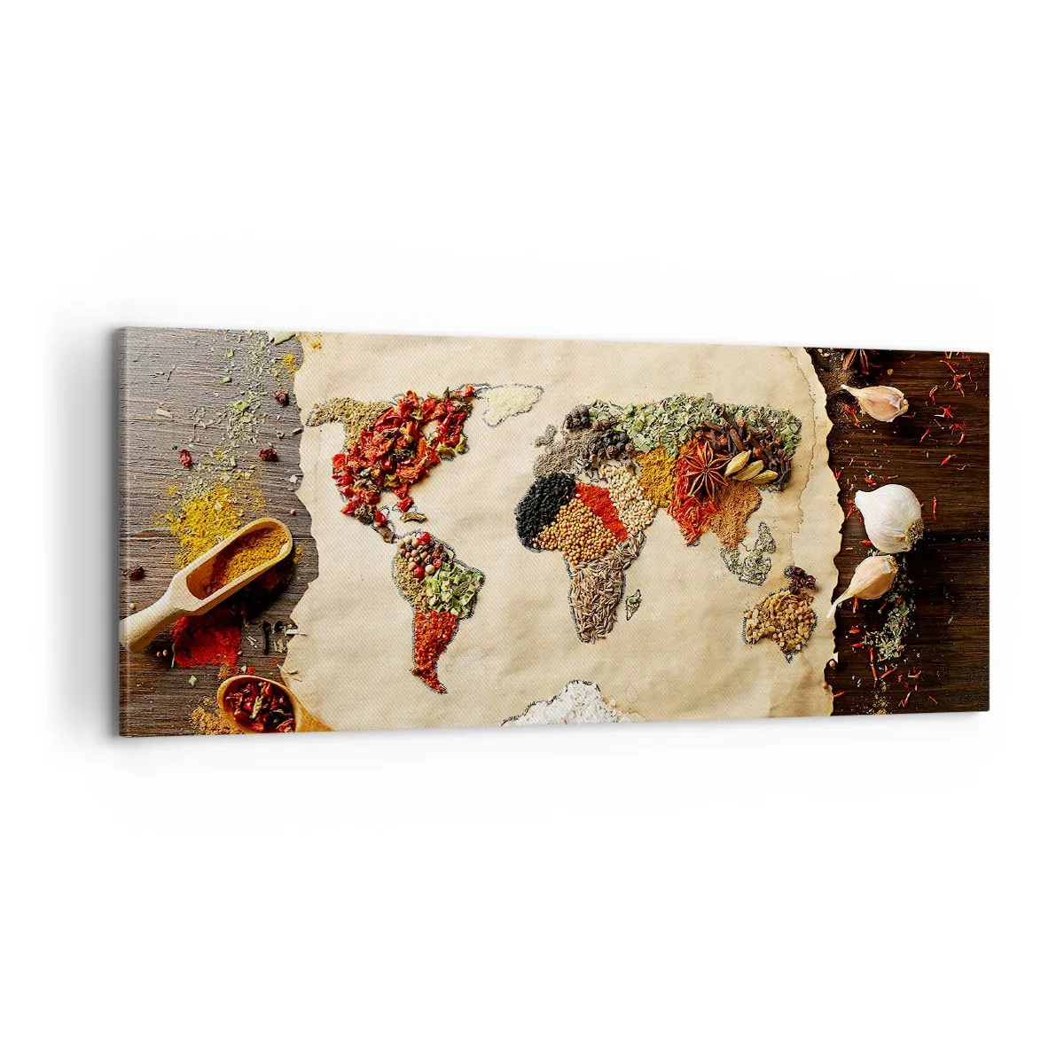 Cuadro sobre lienzo - Impresión de Imagen - Todos los sabores del mundo - 100x40 cm