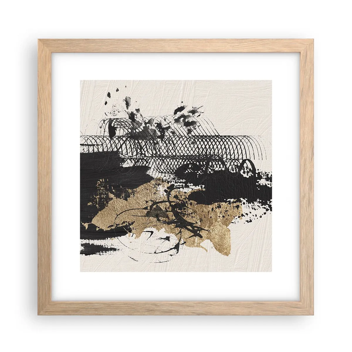 Póster en marco roble claro - Composición con pasión - 30x30 cm