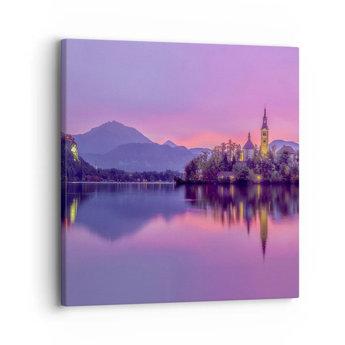 Cuadro sobre lienzo - Impresión de Imagen - Isla de cuento de hadas al atardecer  - 30x30 cm