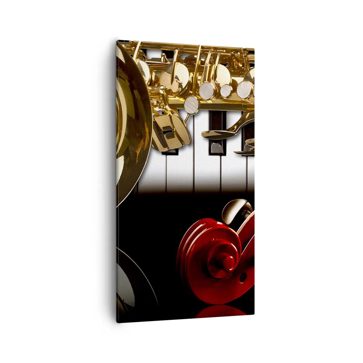 Cuadro sobre lienzo - Impresión de Imagen - Chapa, madera y marfil - 55x100 cm