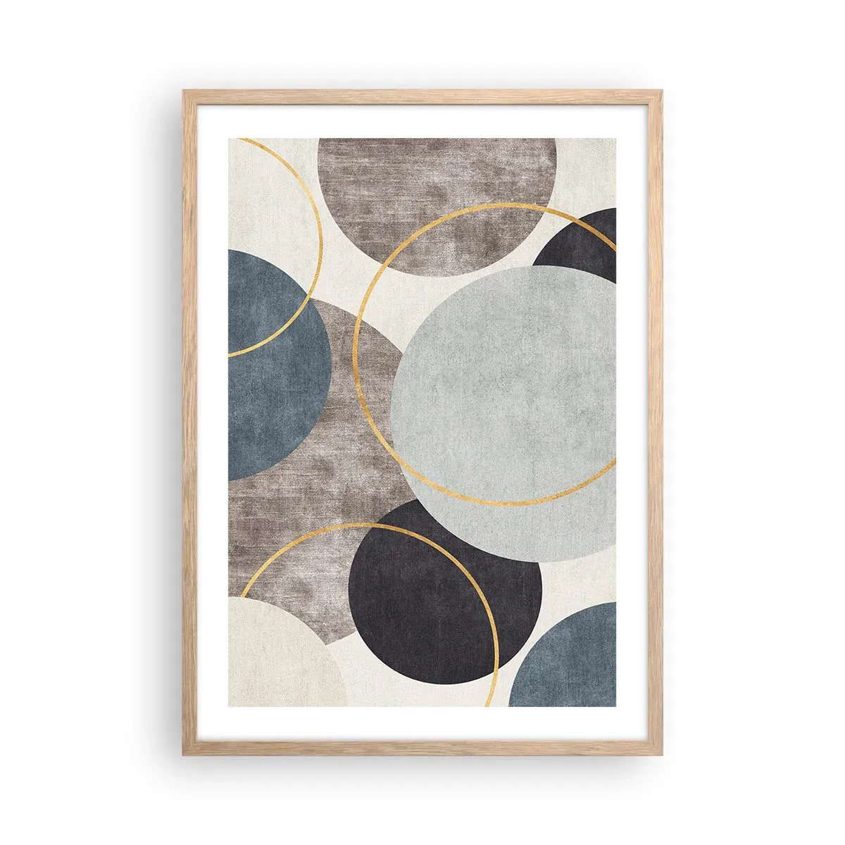 Póster en marco roble claro - Círculo tras círculo - 50x70 cm