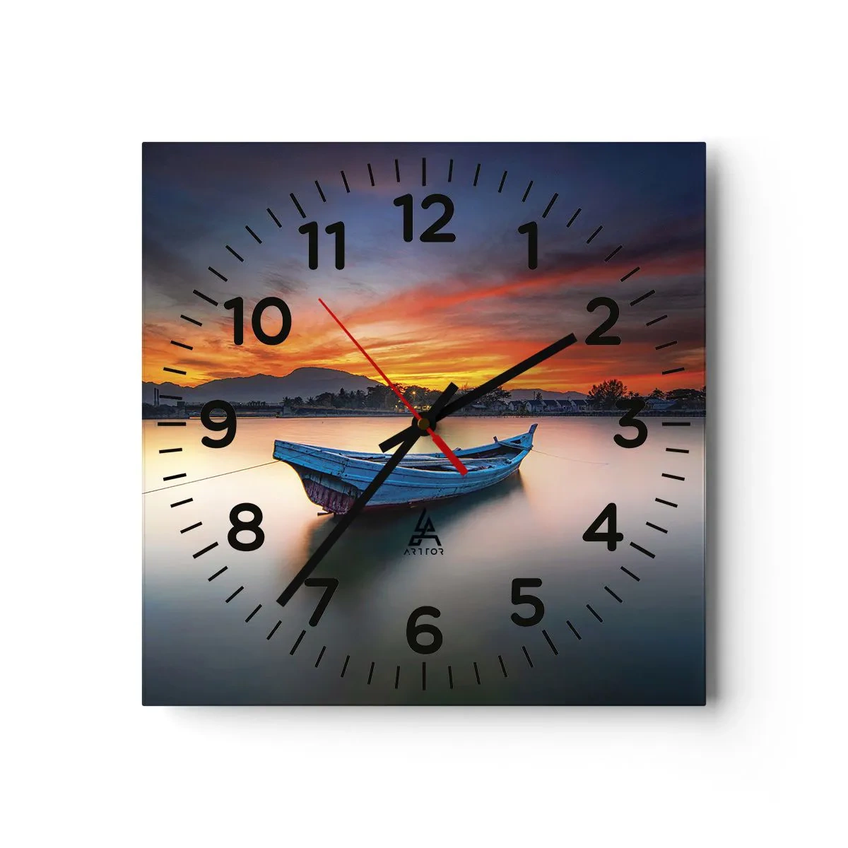 Reloj de pared - Reloj de vidrio - Se avecina una buena noche - 40x40 cm