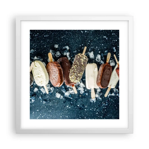 Póster en marco blanco - El sabor del verano caluroso - 40x40 cm