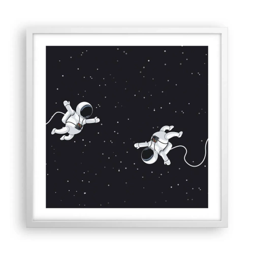 Póster en marco blanco - Danza cósmica - 50x50 cm