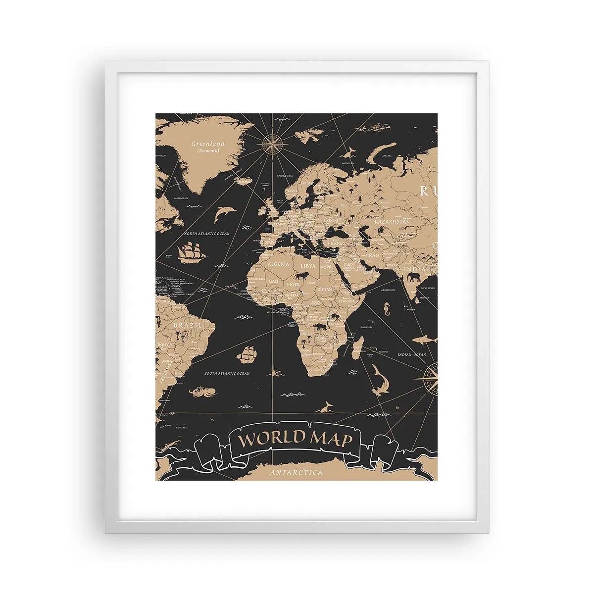 Póster en marco blanco - Las fronteras de mi mundo - 40x50 cm