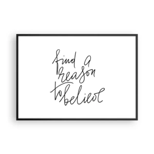 Póster en marco negro - Una cita motivacional en estilo minimalista. - 100x70cm - Es posible - Decoración de pared moderna para salón y dormitorio ARTTOR