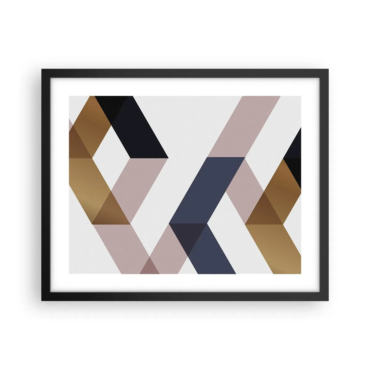 Póster en marco negro - Rectas y ángulos - 50x40 cm