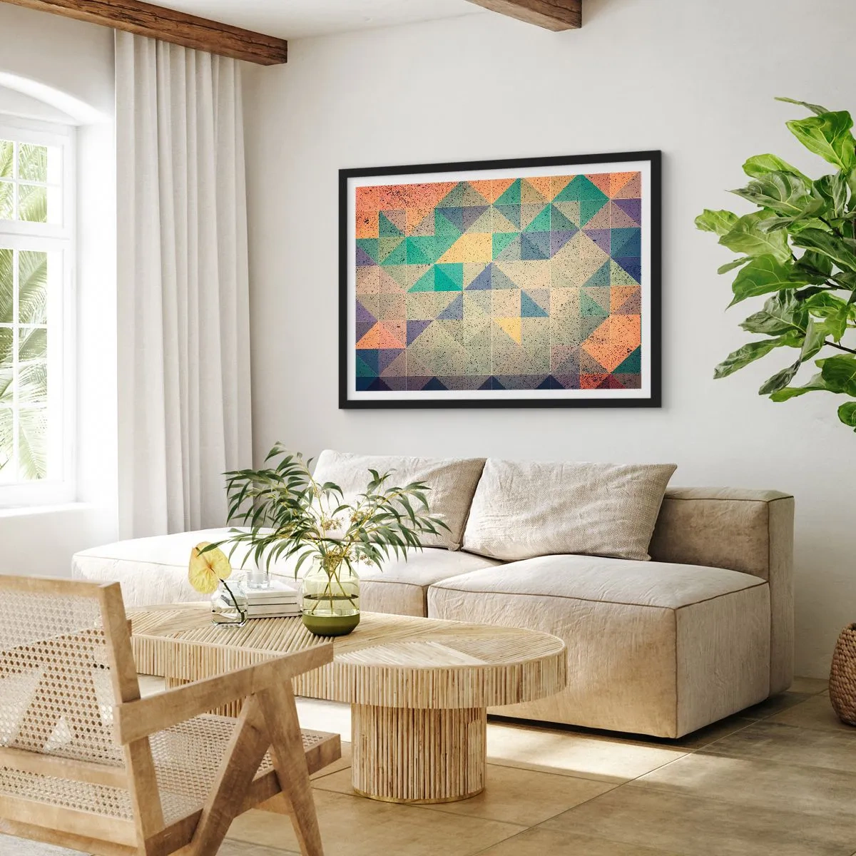 Póster en marco negro - República de los triángulos - 91x61 cm