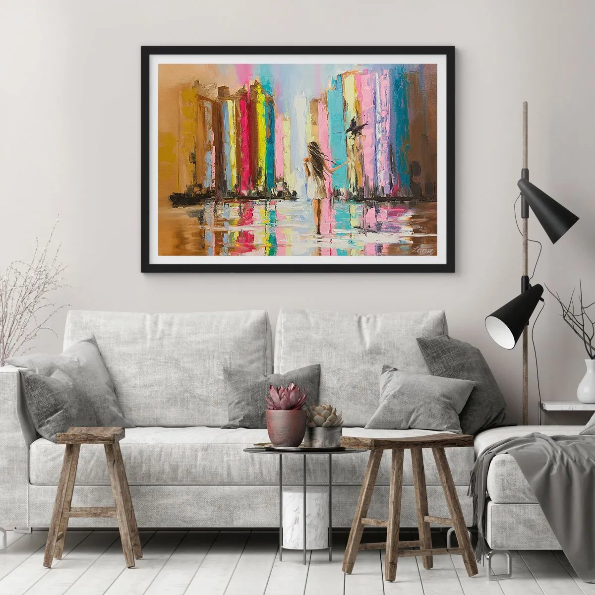 Póster en marco negro - Sígueme - 40x30 cm