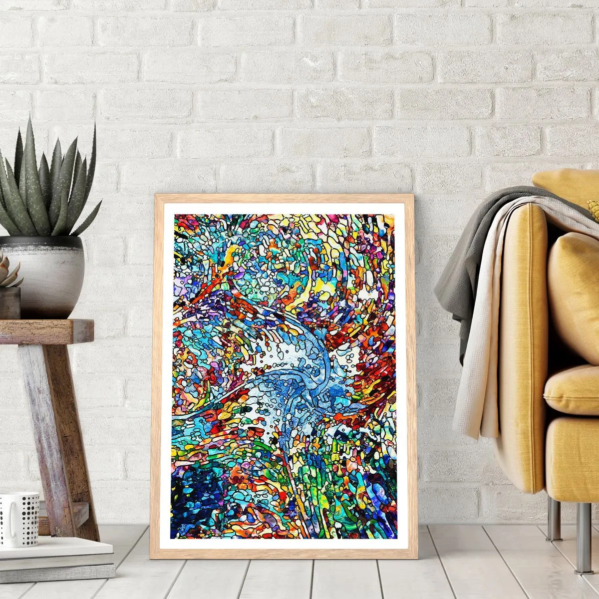 Póster en marco roble claro - Vidriera - 61x91 cm