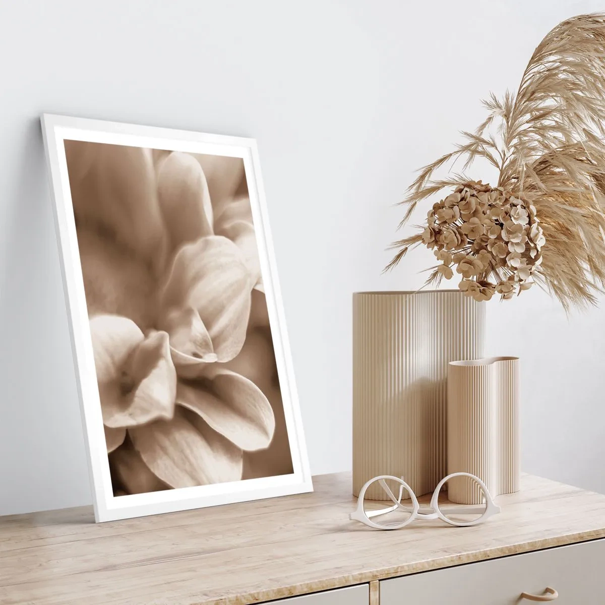 Póster en marco blanco - Suave como una sonrisa - 70x100 cm