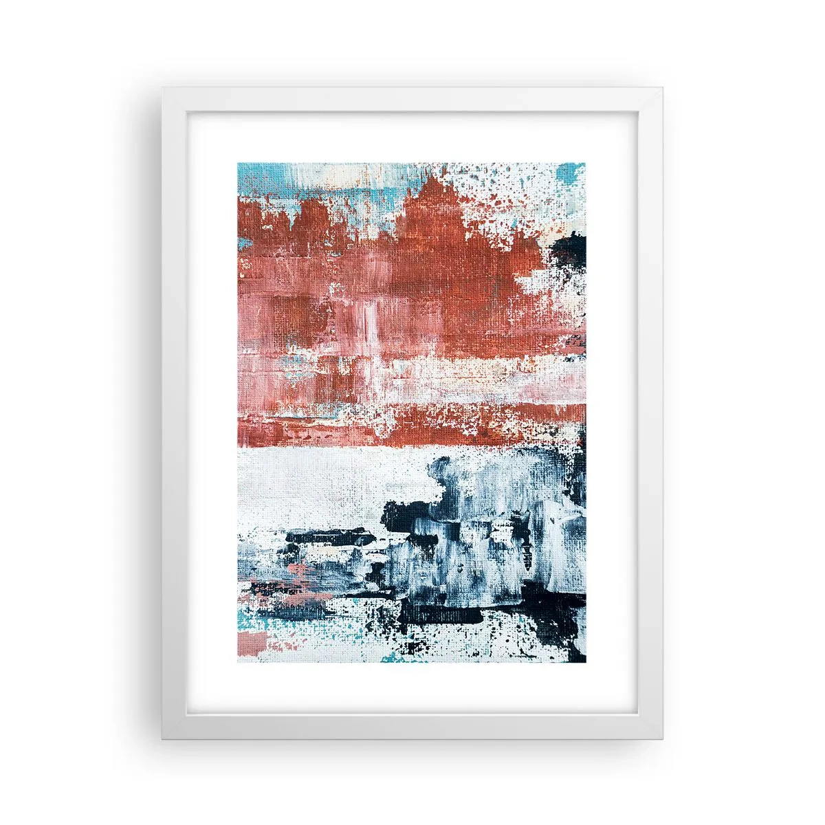 Póster en marco blanco - Mitad abstracción, mitad abstracción - 30x40 cm