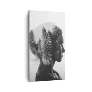 Cuadro sobre lienzo - Impresión de Imagen - La dama del bosque de pinos - 45x80 cm