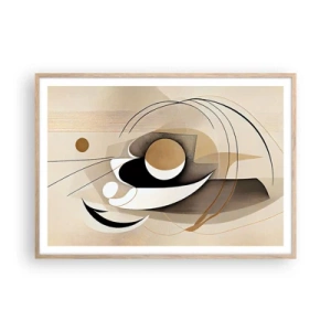 Póster en marco roble claro - Composición: la esencia de las cosas - 100x70 cm