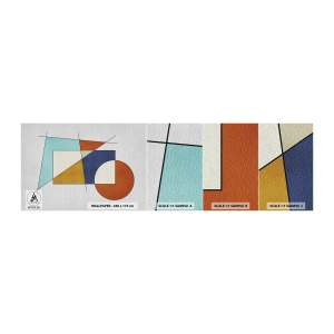 Muestra de fotomural autoadhesivo Deluxe Sticker - Abstracción: diversión modernista - Geométrico, Moderno, Minimalismo - 100x30 cm