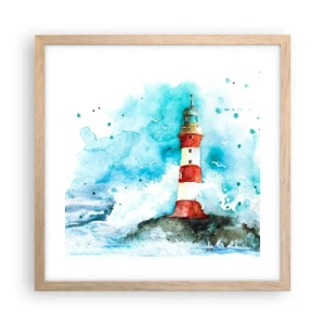 Póster en marco roble claro - La unidad de los elementos - 40x40 cm