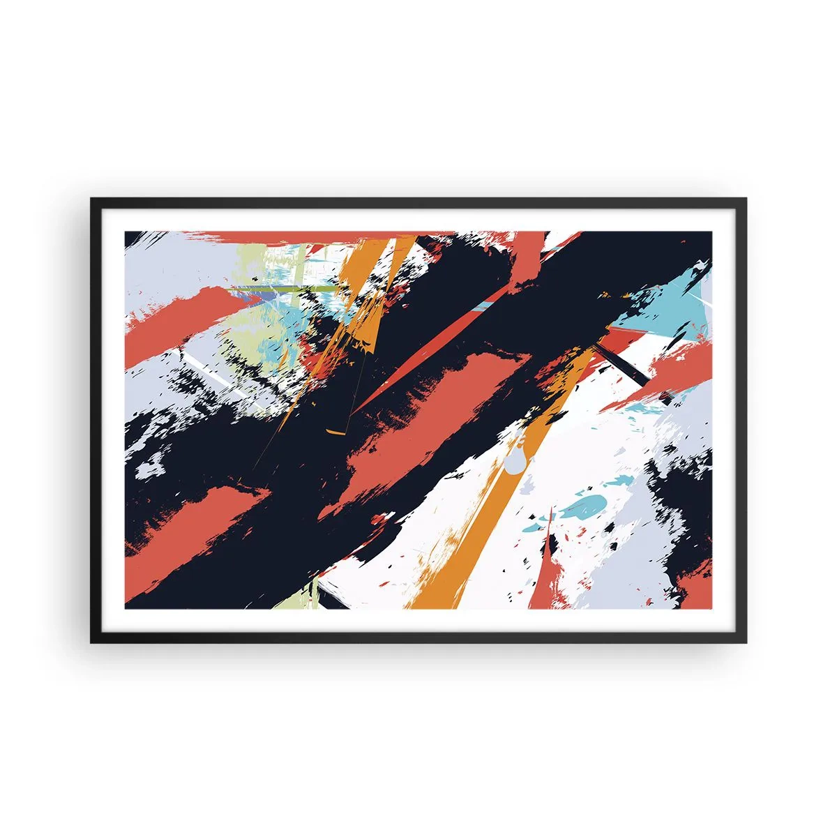 Póster en marco negro - Composición dinámica - 91x61 cm