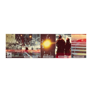 Muestra de fotomural autoadhesivo Deluxe Sticker - Una travesía metropolitana - Ciudad, Arquitectura, La vida nocturna - 100x30 cm