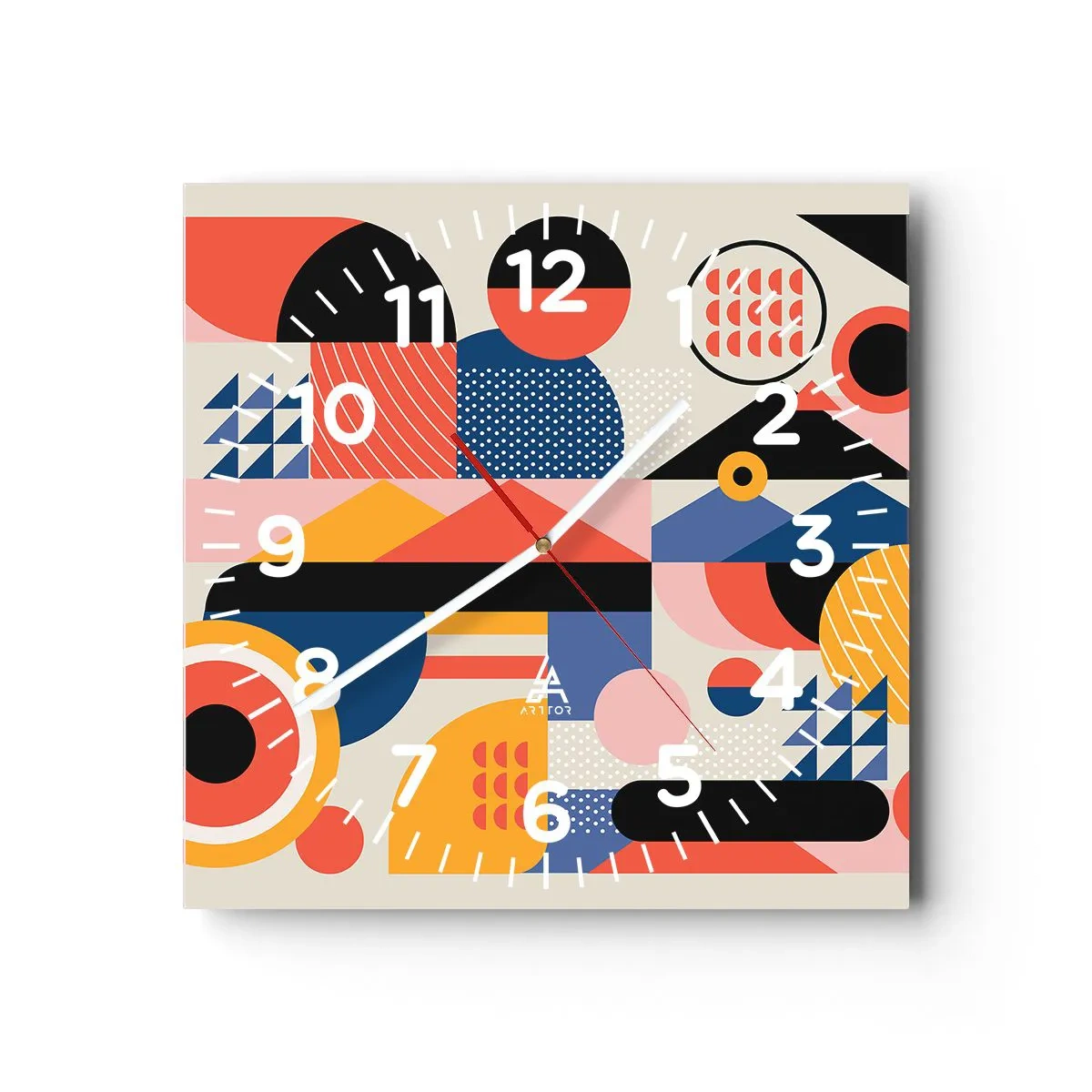 Reloj de pared - Reloj de vidrio - Composición: juegos - 40x40 cm