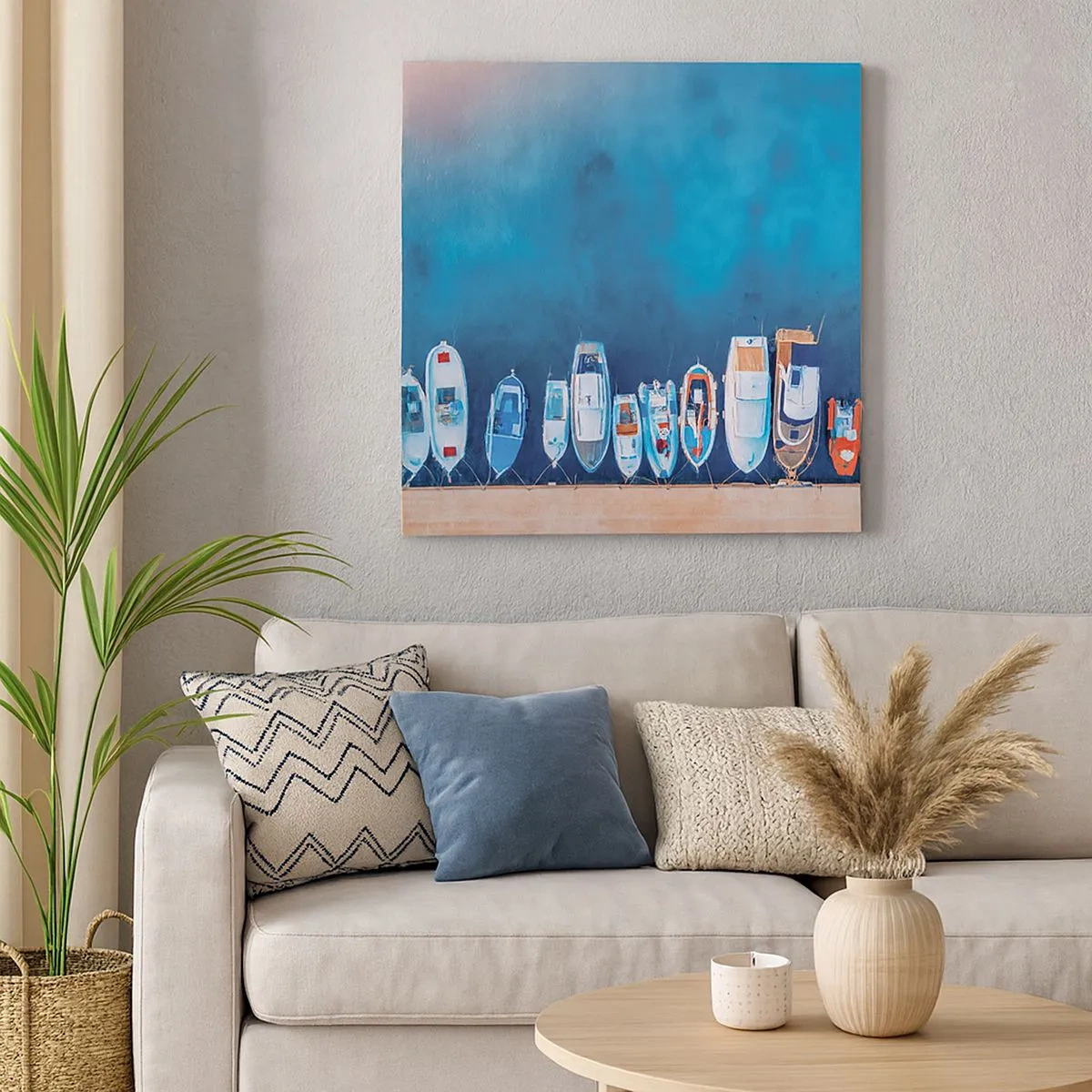 Cuadro sobre lienzo - Impresión de Imagen - En fila y a la espera - 30x30 cm