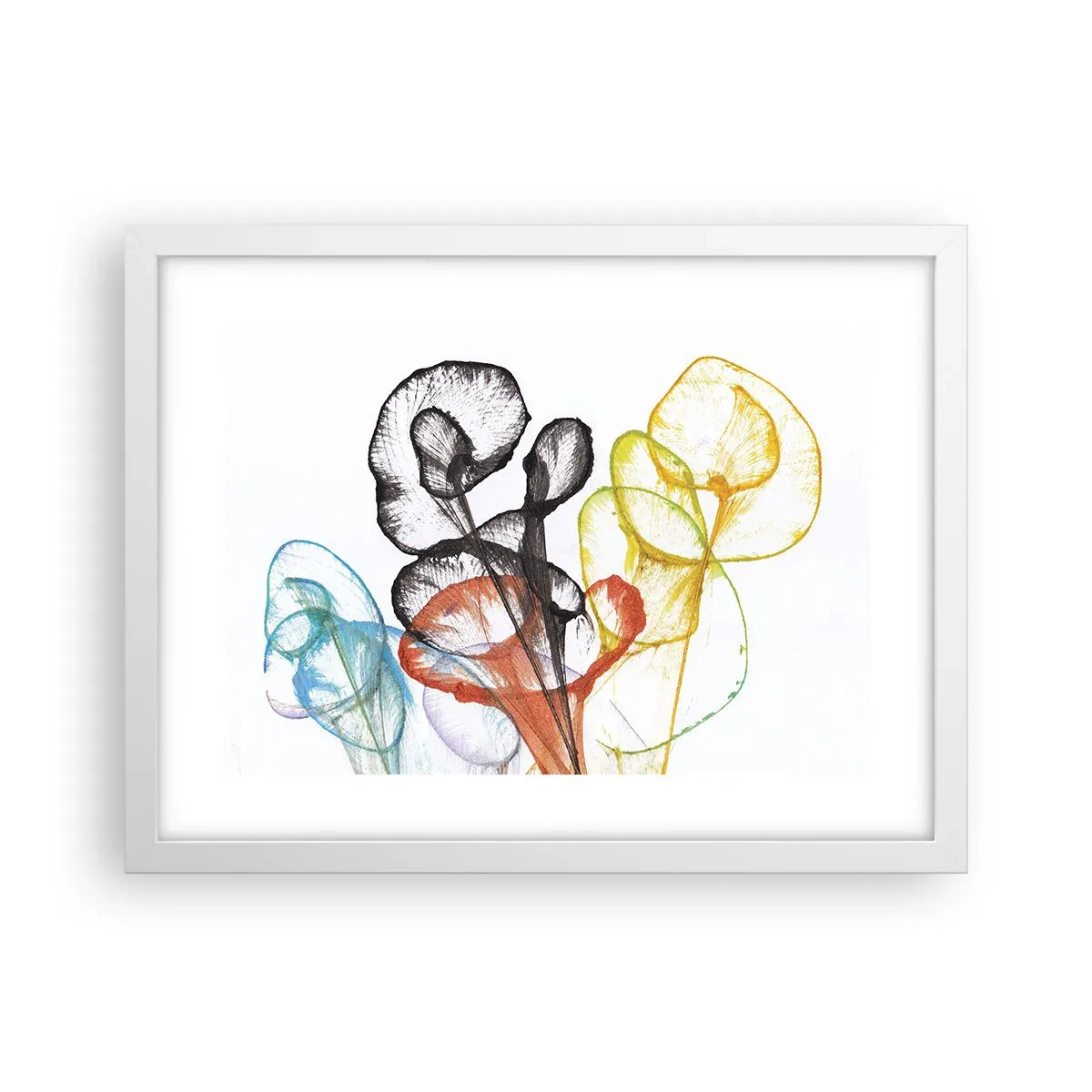 Póster en marco blanco - Flores con alma - 40x30 cm