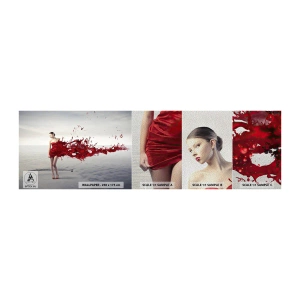 Muestra de fotomural Premium Sand - Apasionada como la escarlata - Mujer, Modelo, Gráficos - 100x30 cm
