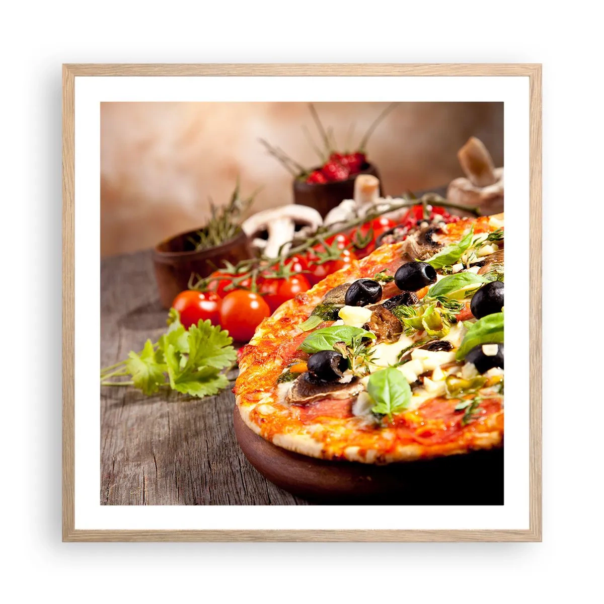 Póster en marco roble claro - De ingredientes puros - 60x60 cm