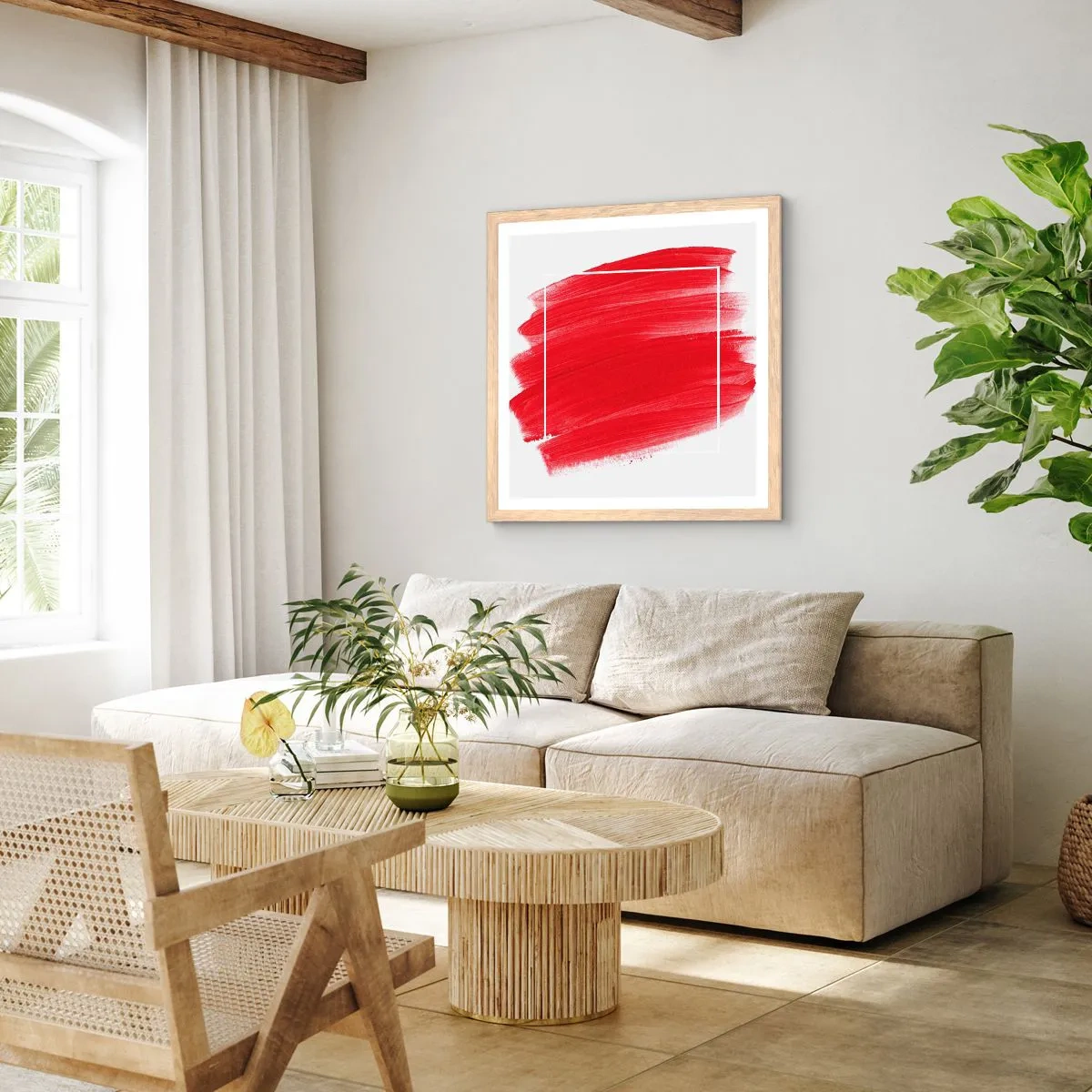 Póster en marco roble claro - Fuera del marco - 50x50 cm