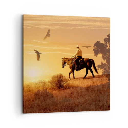 Cuadro sobre lienzo - Impresión de Imagen - Solo a través de la pradera - 60x60 cm