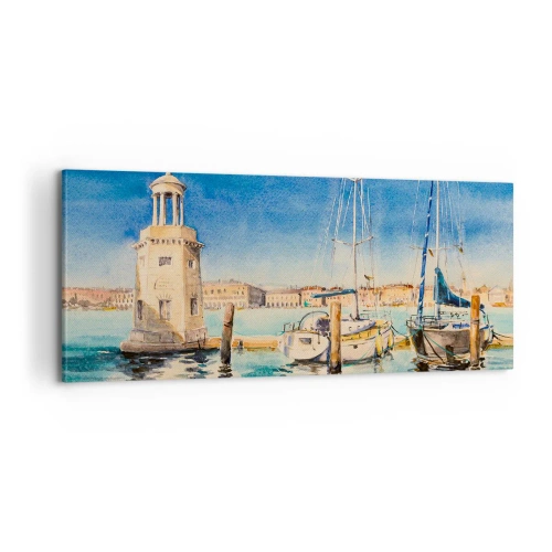Cuadro sobre lienzo - Impresión de Imagen - Laguna soleada - 100x40 cm