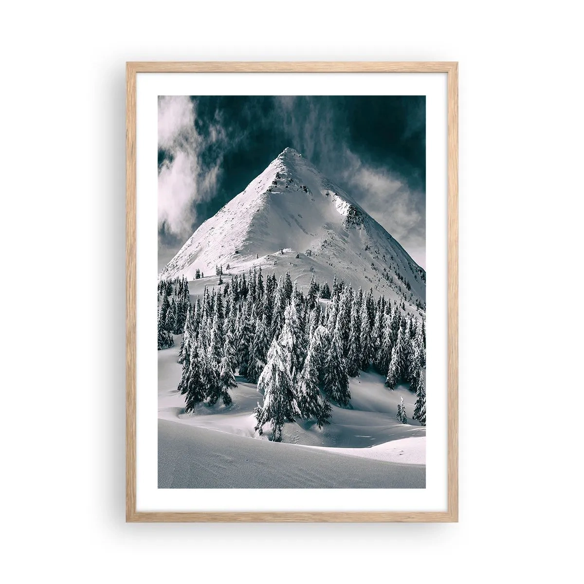 Póster en marco roble claro - Tierra de nieve y hielo - 50x70 cm