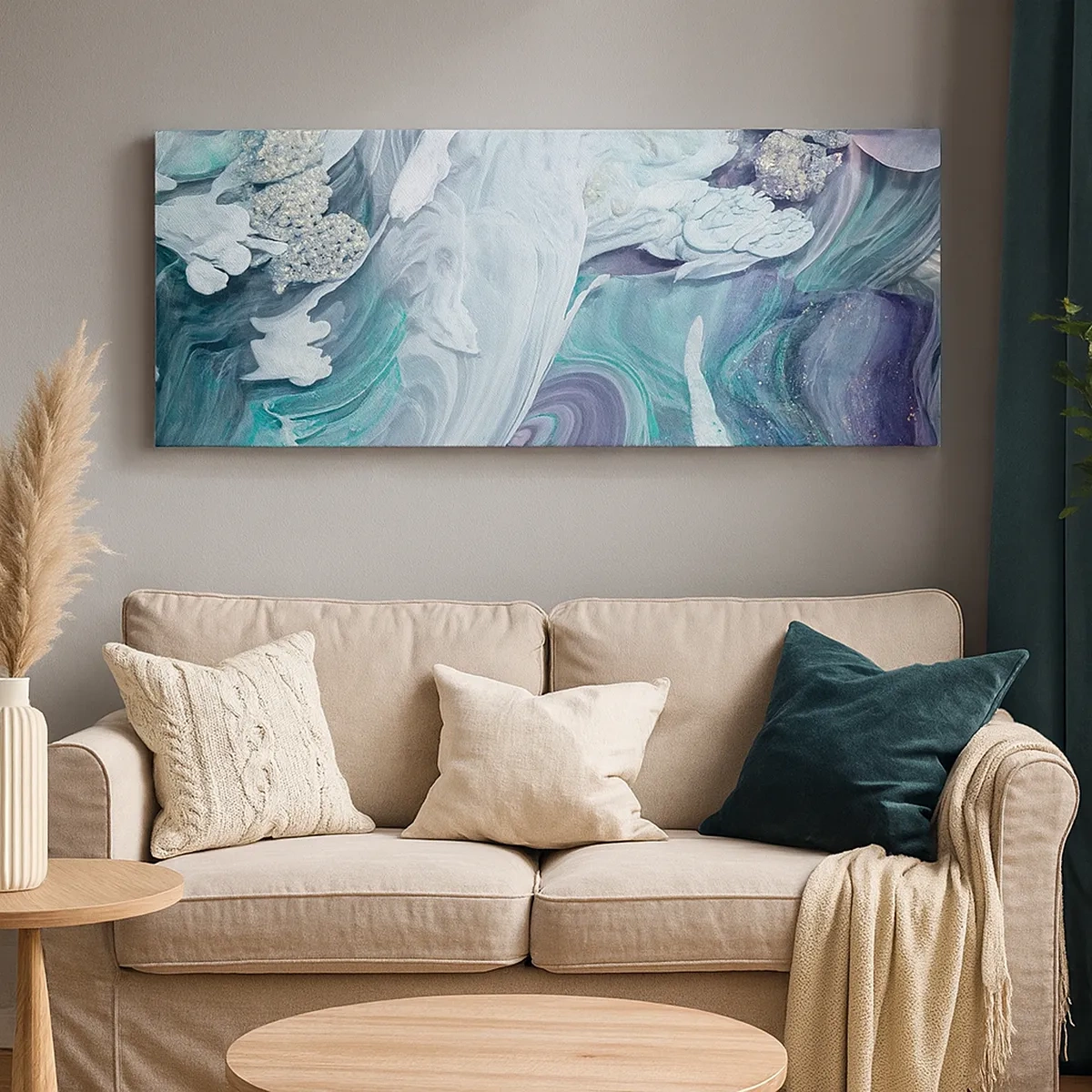 Cuadro sobre lienzo - Impresión de Imagen - Corrientes de azul - 30x30 cm