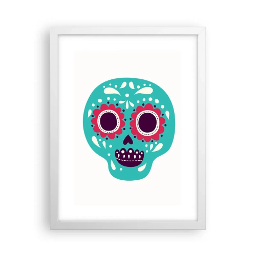 Póster en marco blanco - La vida: diversión hasta la muerte - 30x40 cm