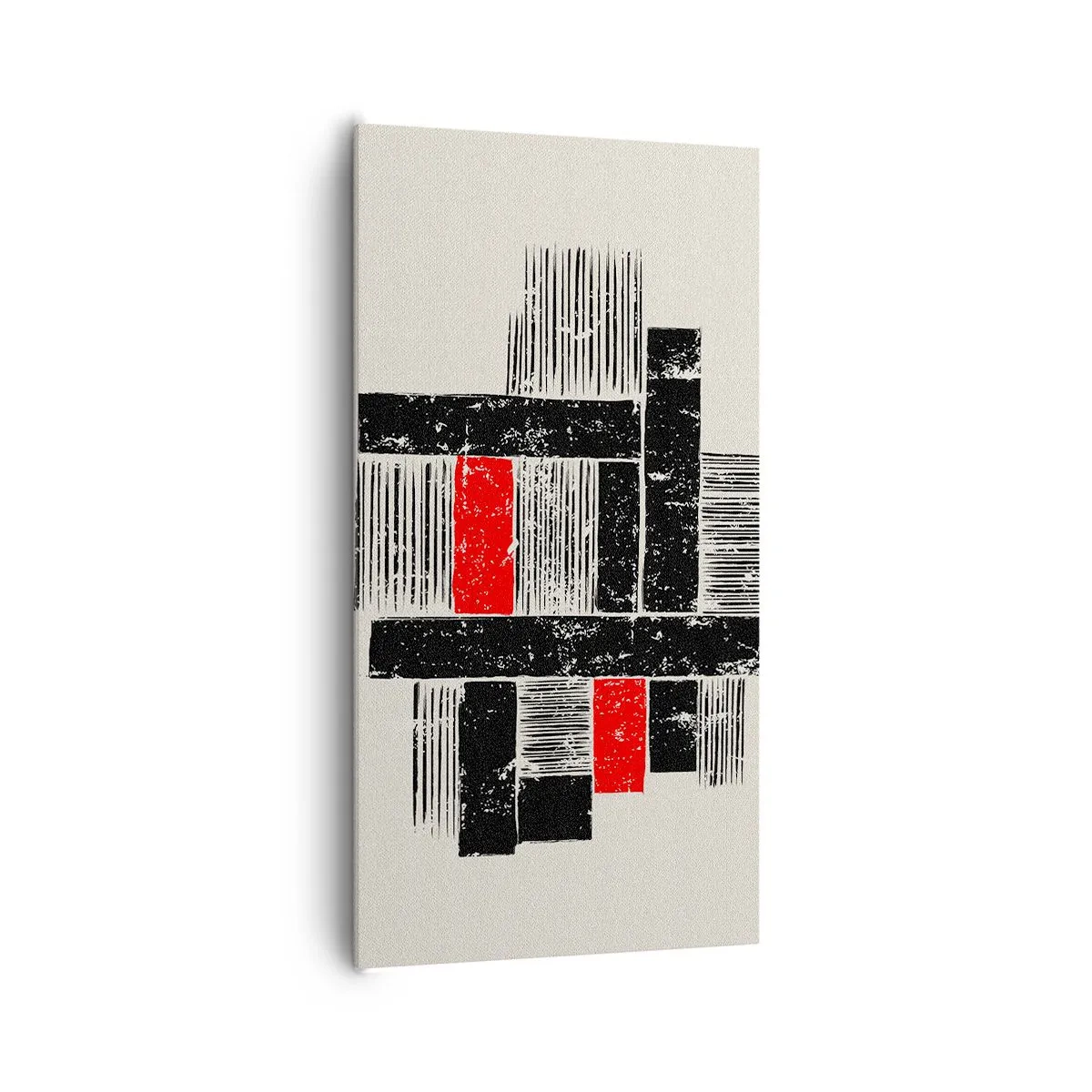 Cuadro sobre lienzo - Impresión de Imagen - Rojo y negro - 65x120 cm