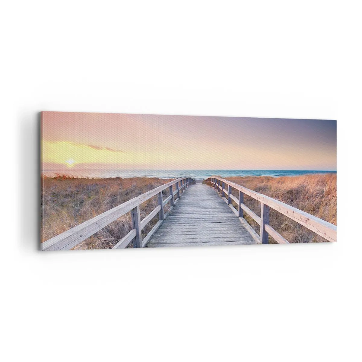 Cuadro sobre lienzo - Impresión de Imagen - Aurora vespertina del Báltico - 100x40 cm