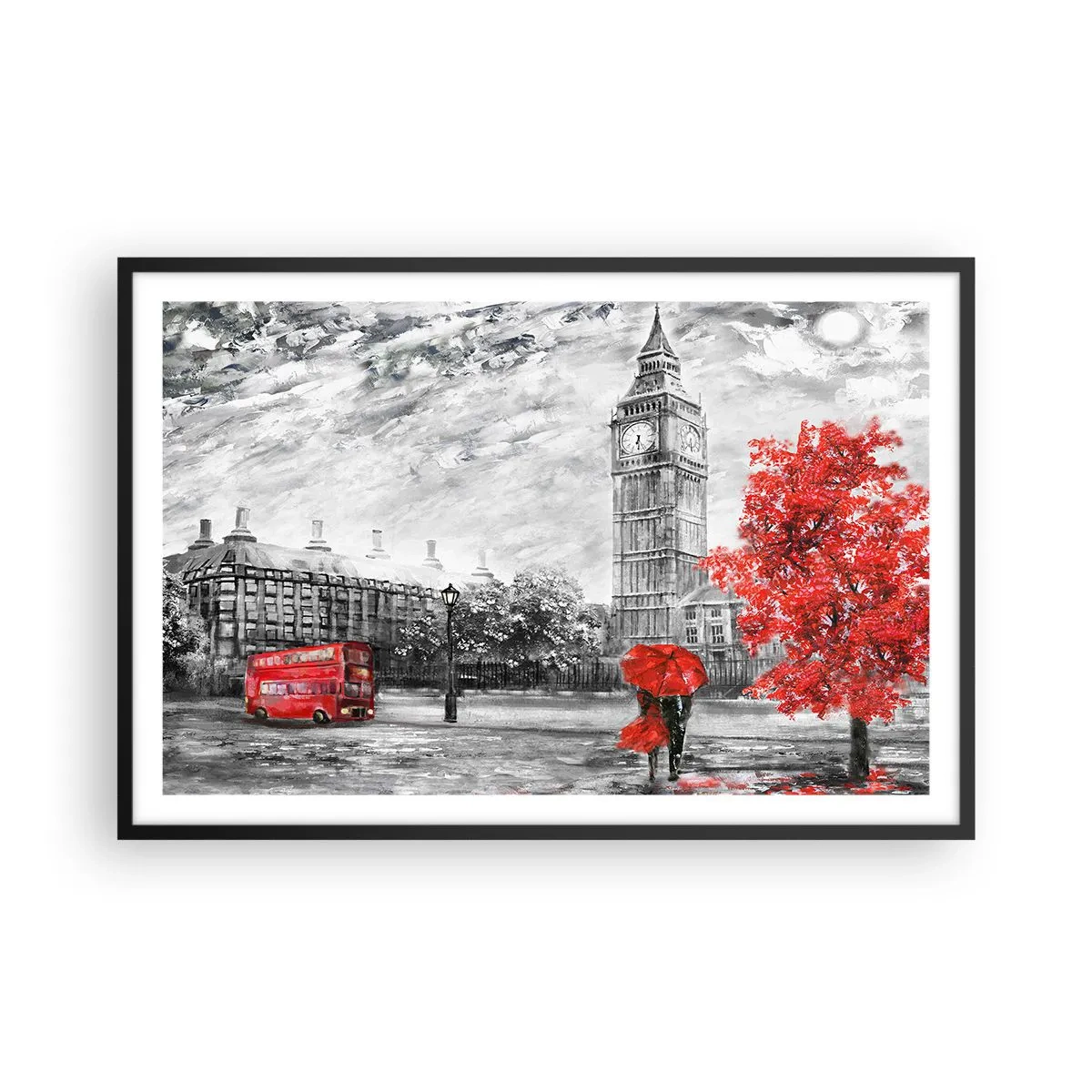 Póster en marco negro - Un día emocionante - 91x61 cm