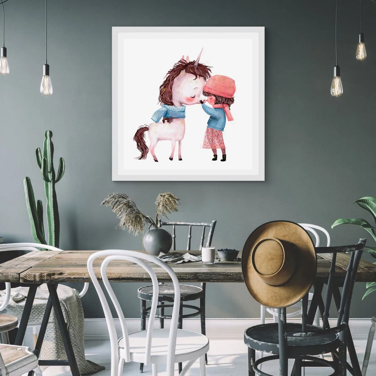 Póster en marco blanco - Un cuento de invierno - 40x40 cm